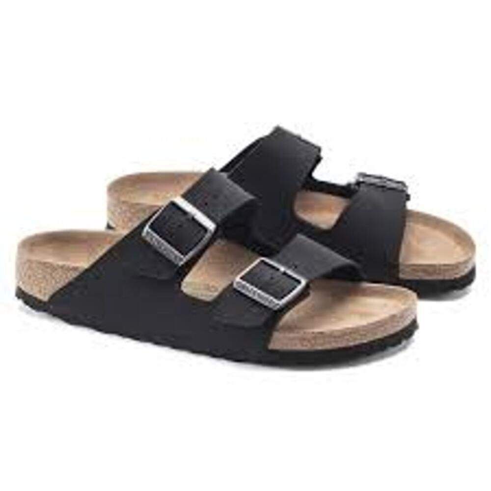 Birkenstock Arizona Slide Sandals Women's Size 10 Black Two Adjustable Straps